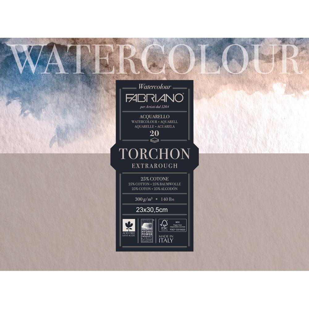 Bloco de Papel Para Aquarela Torchon Fabriano 300g/m² 23x30,5cm